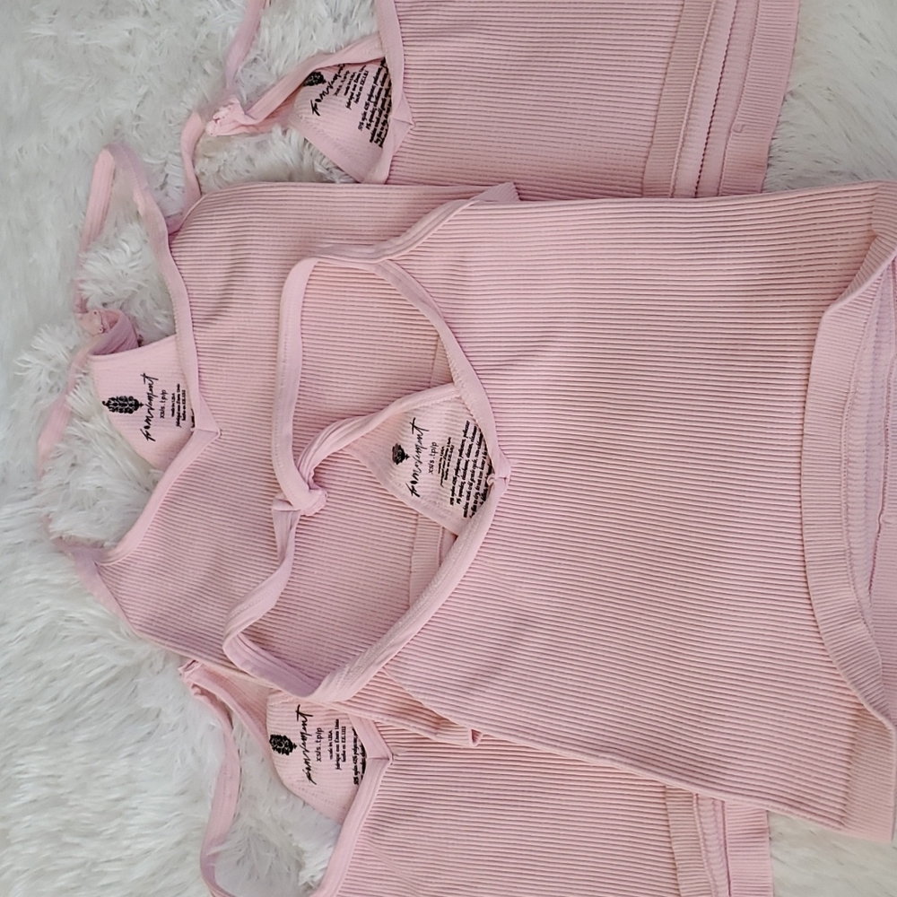 Free People Pink Ribbed Racerback Crop Top - Picture 6 of 9